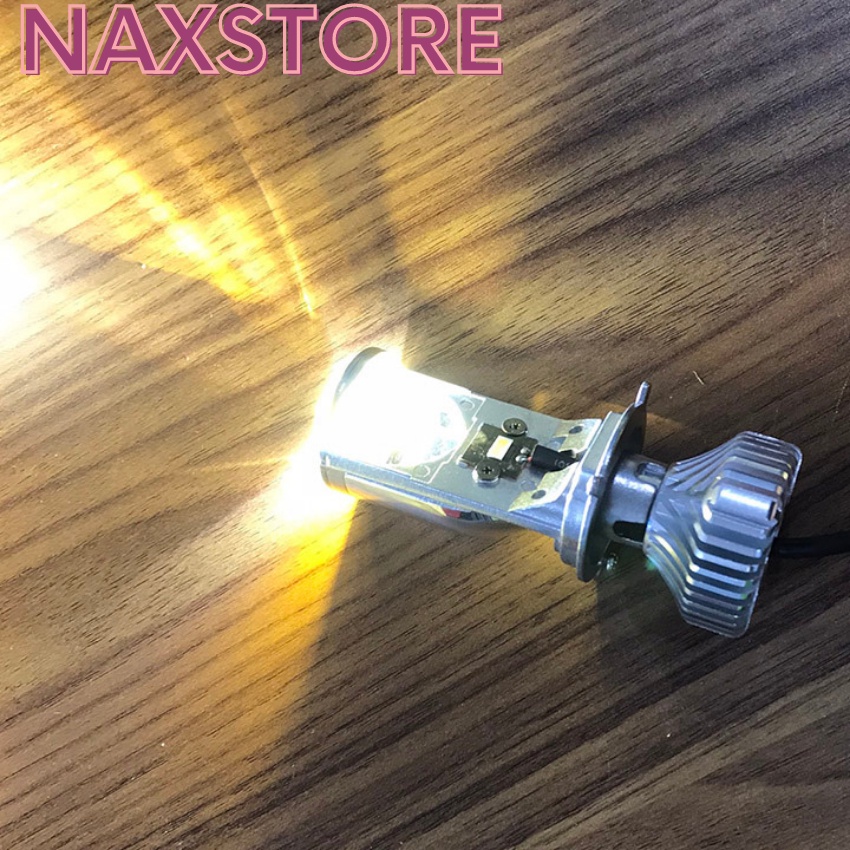 Đèn pha led bi cầu Y6S đèn pha mini cos đổi 3 màu chân H4 gắn được cho xe máy và ô tô -DPL6K3M