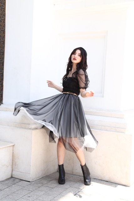 Chân Váy Solited Tulle Mixed Có Bigsize Thiết Kế Tulle Cắt Xẻ Trộn Màu CaoCaobycaochen Có Bigsize