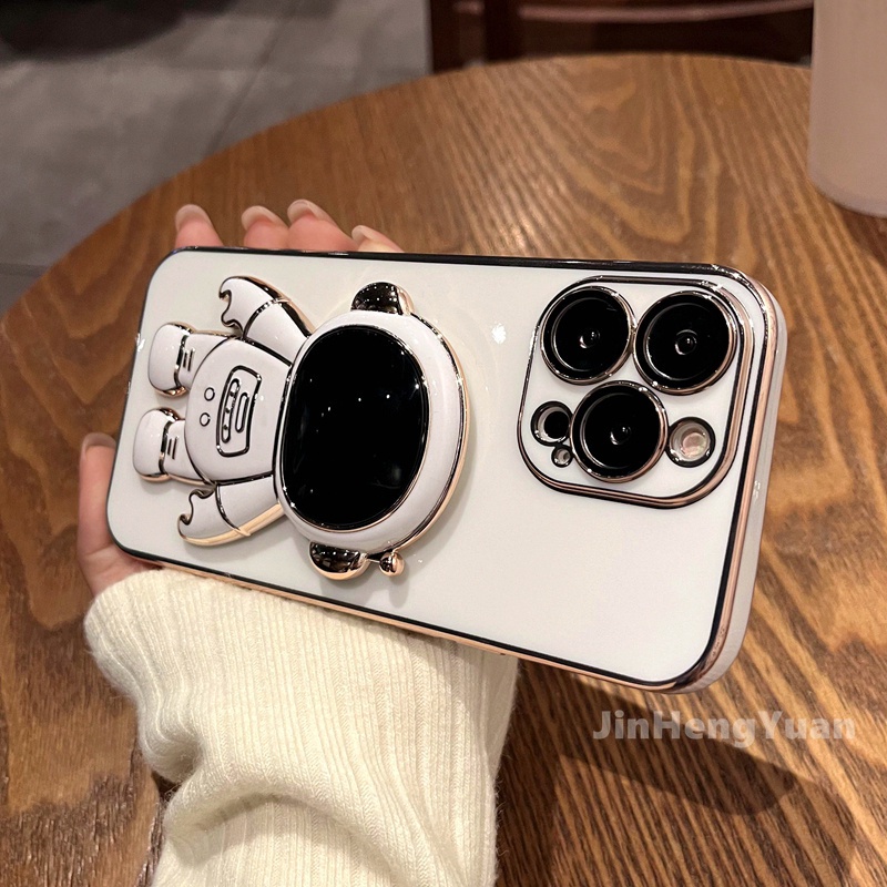 Ốp Điện Thoại Mạ Điện Hình Phi Hành Gia Cho Iphone 11 12 13 Pro Max X Xr Xs Max 7 8 Plus 12mini 13mini
