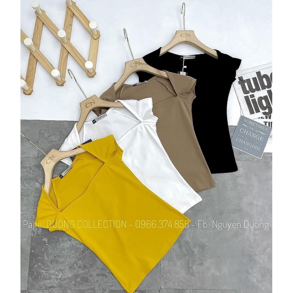 [ Mã FAMANU81 giảm 10% đơn 0đ ] Áo thun nữ - áo cộc nữ zip khoét cổ rộng hot girl nhiều màu quyến rũ | BigBuy360 - bigbuy360.vn