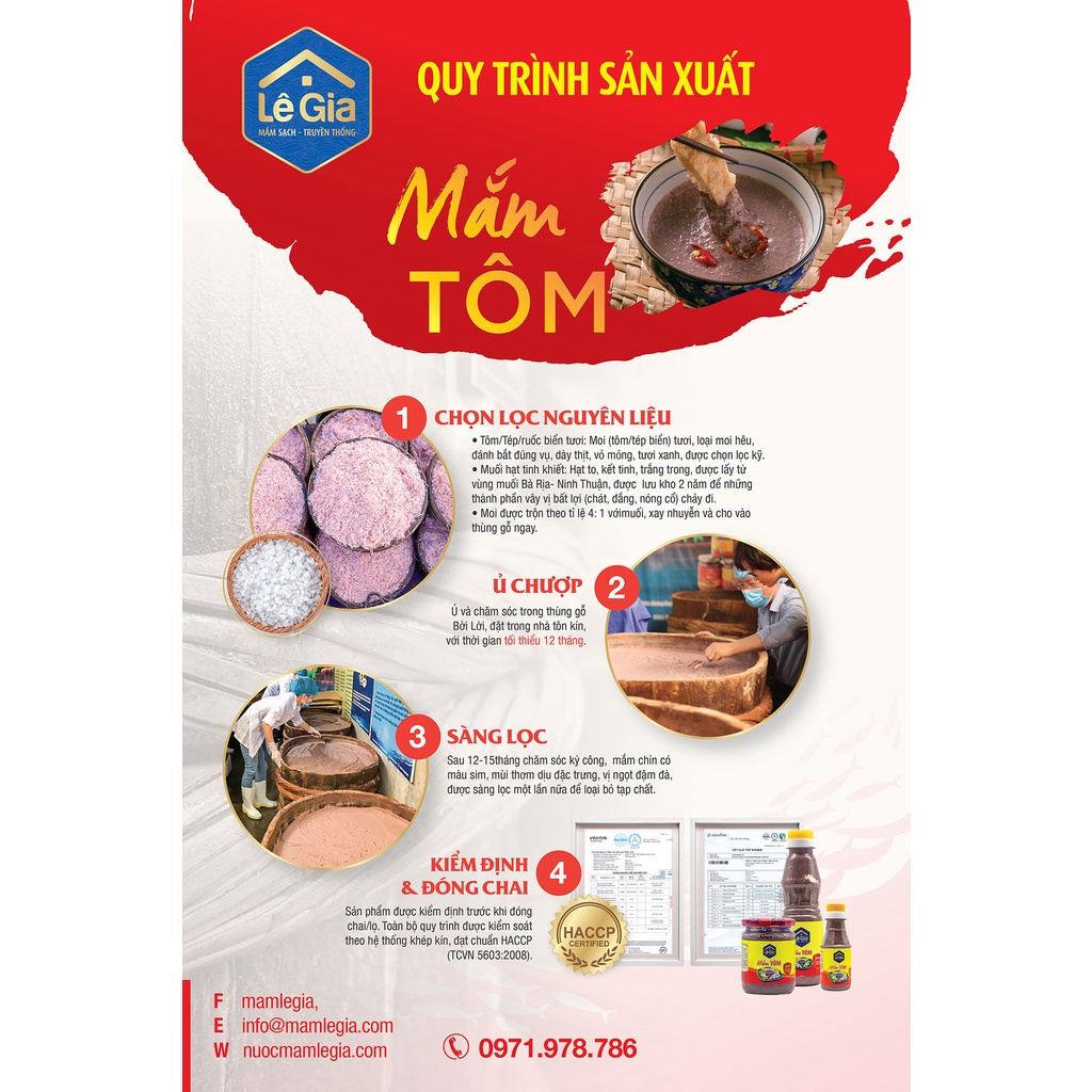 Mắm tôm Lê Gia - OCOP 5 sao Quốc Gia - hũ thủy tinh 280ml