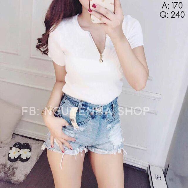 [Mã FASHIONT4WA2 giảm 10K đơn 50K] Áo Body Tay Ngắn Khoá Ngực | BigBuy360 - bigbuy360.vn