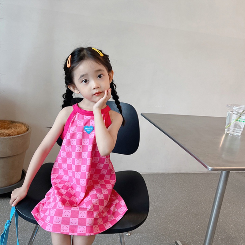 Se7en Đầm Công Chúa Sát Nách Cổ Tròn In Họa Tiết Mùa Hè Hàn Quốc Cho Bé Gái
