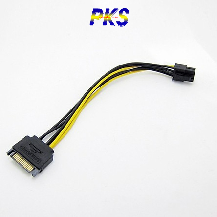 Cáp Chuyển Đổi Nguồn Sata 15 Pin Sang 6 Pin Pci-E Sata Dành Cho Máy Tính Card đồ họa
