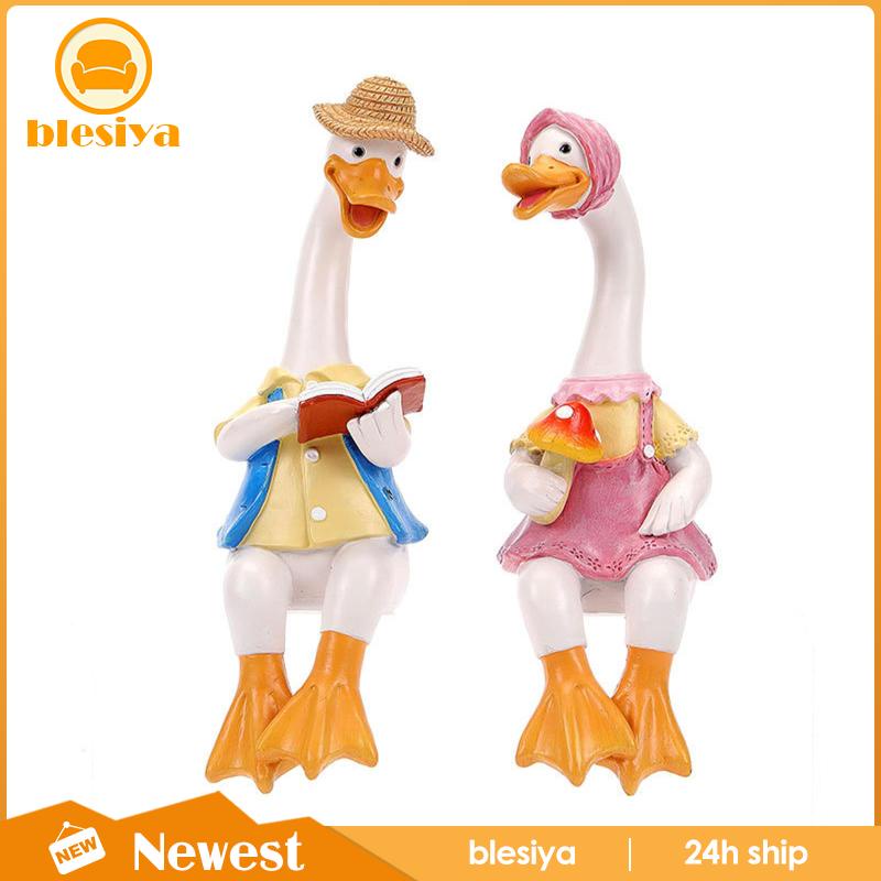 Set 2 Bức Tượng Vịt Handmade Để Bàn Trang Trí Văn Phòng