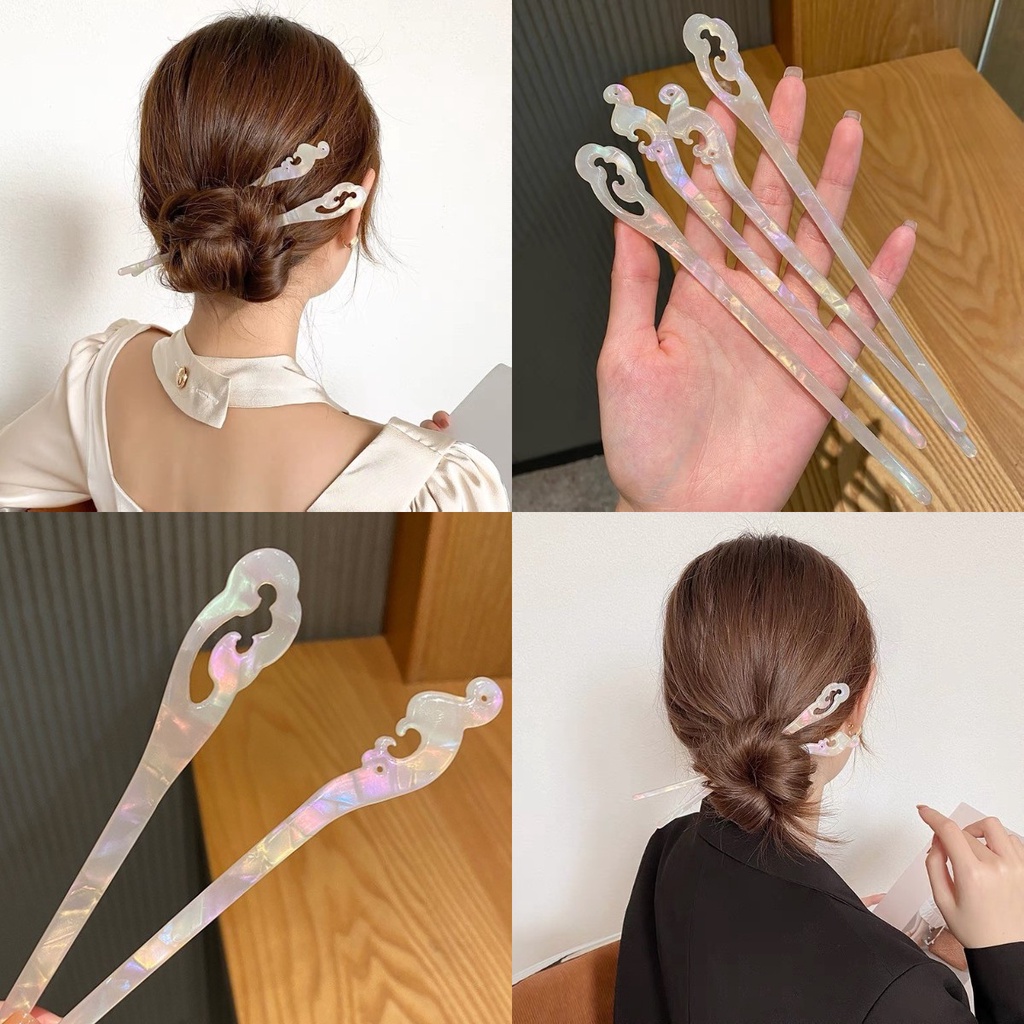 Kẹp Tóc Đính Bóng Lông Đơn Giản Hiện Đại
