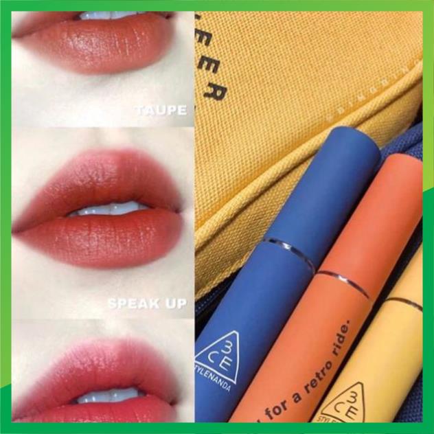 - Son Kem 3CE Neo - Retrolism 3 Màu Speak Up Vỏ Xanh - Classic Blue| Mun | _hanquocmypham2022