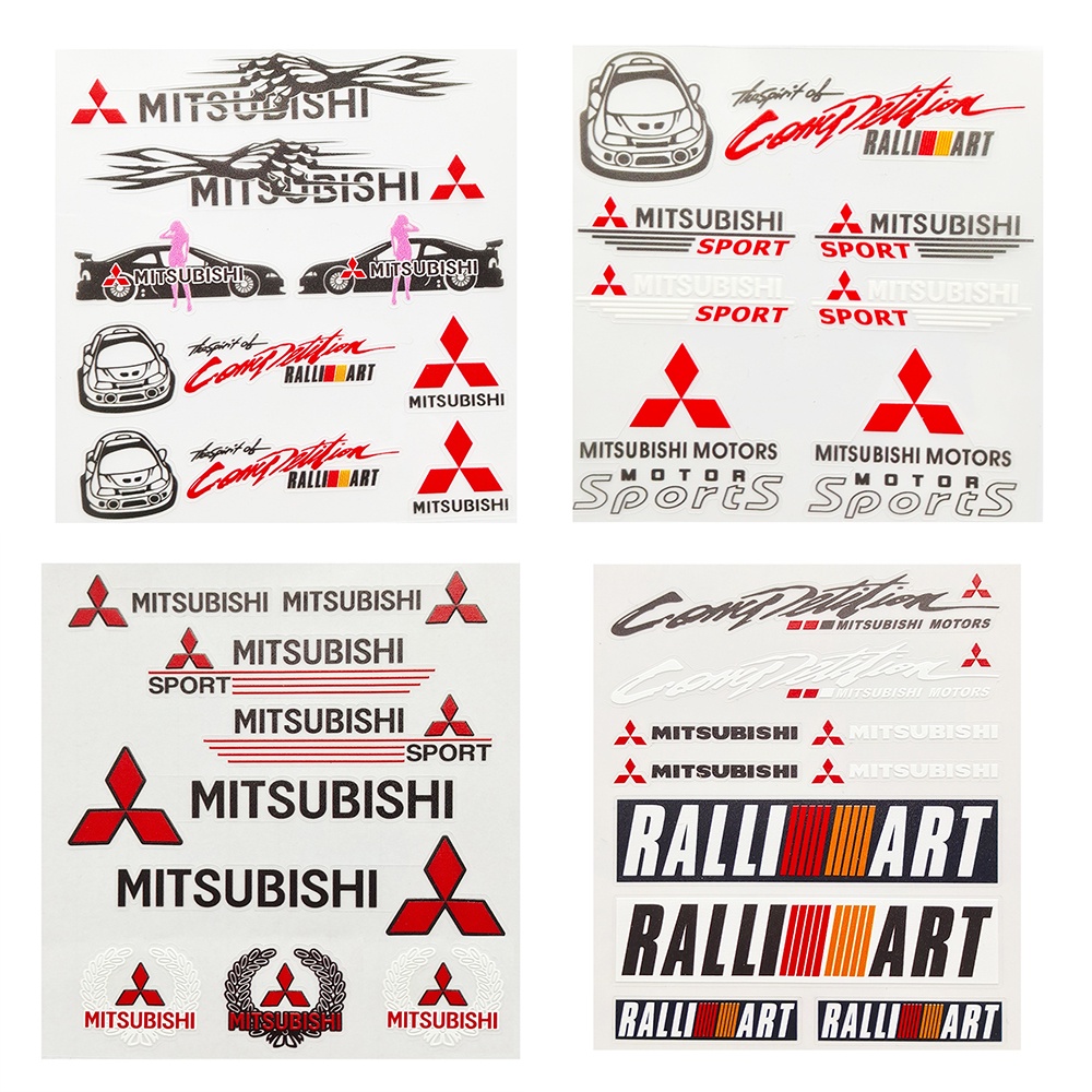 Hình dán Mitsubishi RALLIART Decal xe hơi Nội thất ô tô Hình dán đã sửa đổi Gương chiếu hậu Khăn lau Tay nắm cửa Trang trí Đề can