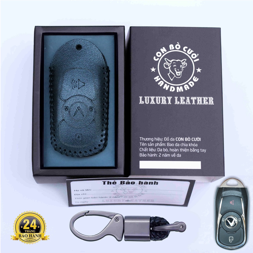 Bao da chìa khoá ô tô vinfast fadil chìa độ, bọc bảo vệ chìa khoá smartkey oto cao cấp chống xước, khắc tên và số điện