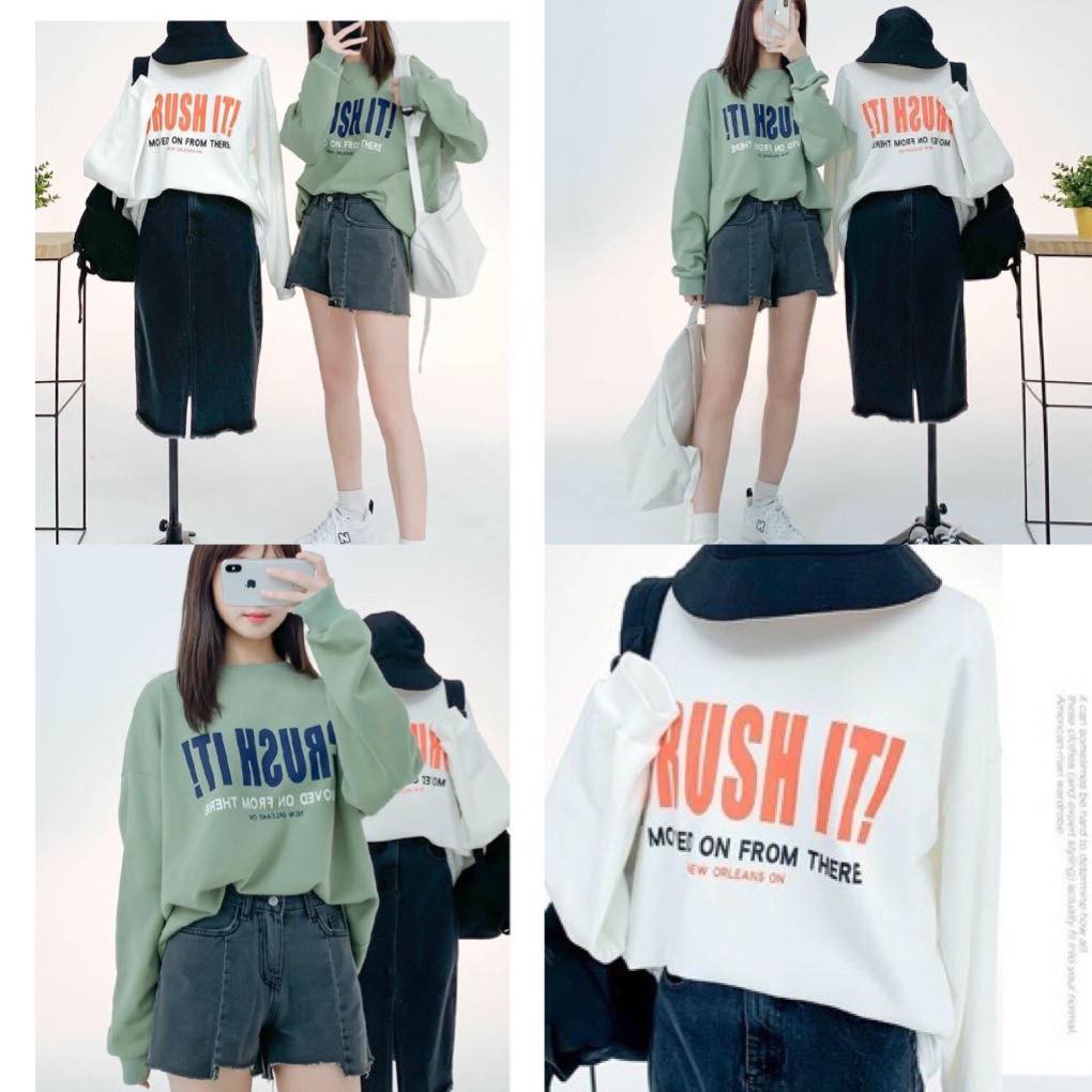 Áo thun unisex Khổng Hiền from rộng cổ tròn tay dài ferrsize 38-70kg ÁO DÀI TAY - RUST