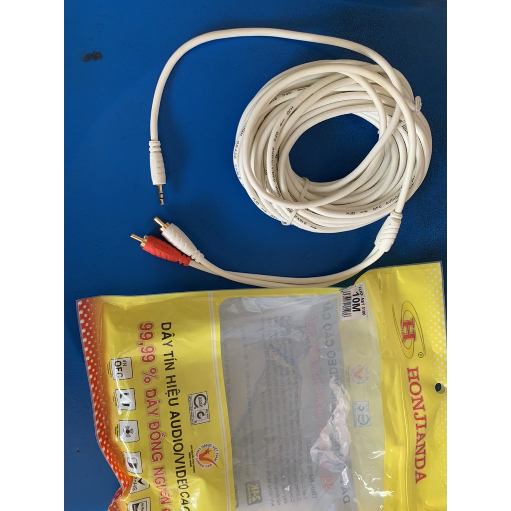 Dây Cáp 3.5 ra 2 đầu AV Bông Sen loại 1 mét 8,3 mét ,5 mét,10 mét tốt