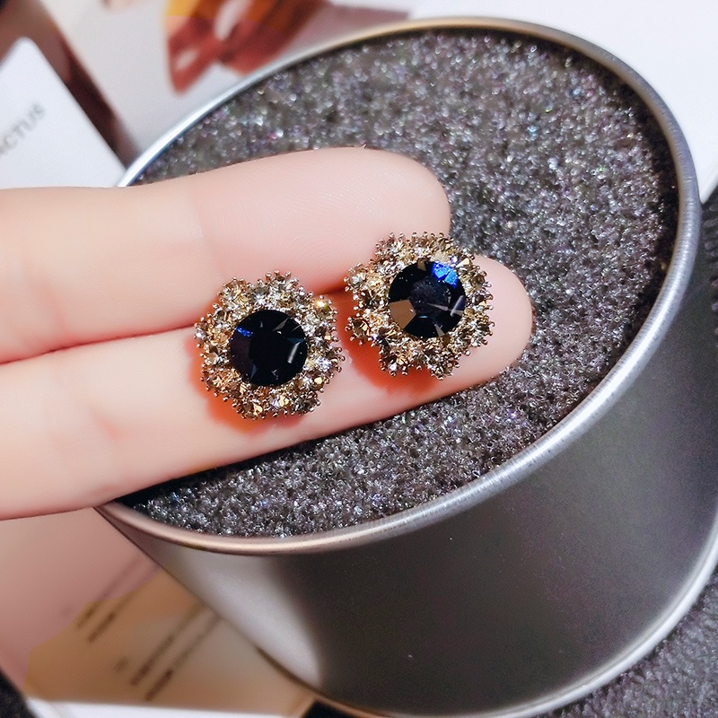 Bông tai JIUDUOLAN đính đá nhân tạo nhiều màu phong cách retro thời trang cho nữ