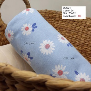Vải cotton thun co giãn - cotton 2c 4c may quần áo - hoa cúc