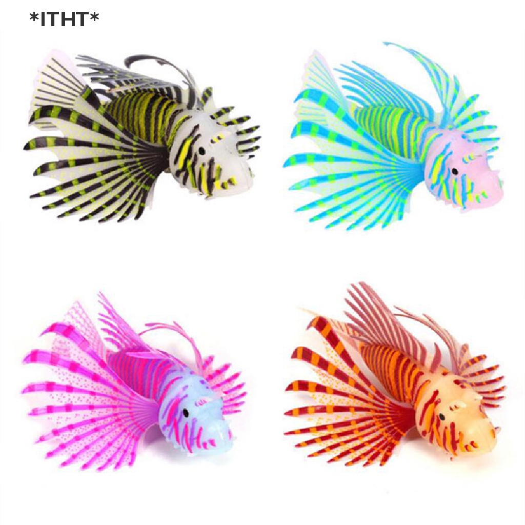 [ITHT] Cá Sư Tử Bằng Silicone Phát Sáng Trong Bóng Tối Trang Trí Bể Cá