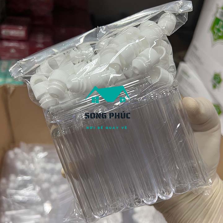 Ống nghiệm nhựa PS 5ml có nắp không nhãn túi 100 cái