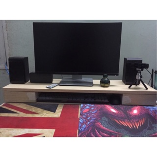 kệ màn hình kèm 2 ngăn kéo dài 90cm