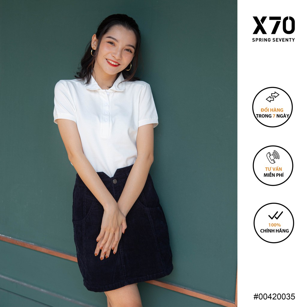 Áo Polo Nữ Trắng Ngắn Tay Dáng Ôm Thời Trang X70 - 00420035