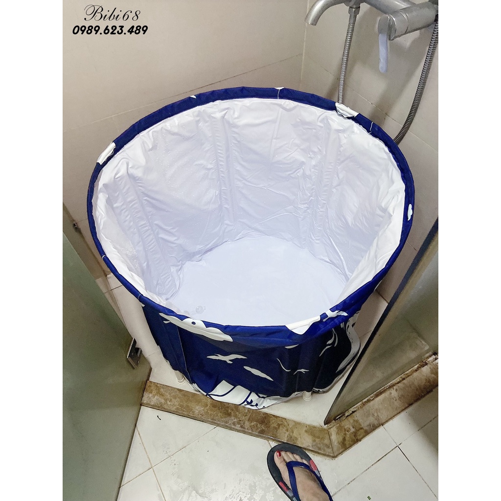 Bồn tắm di động gấp gọn ngâm người thảo dược cho người lớn và trẻ nhỏ Có Thể Gập Lại Cho Hộ Gia Đình 70x70 có ảnh thật