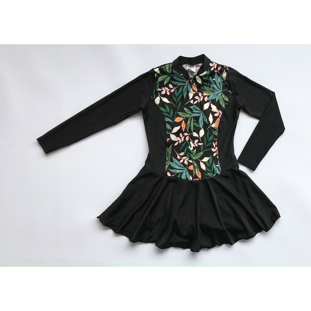 Đầm bơi tày dài liền - Có quần short bên trong - Giao màu ngẫu nhiên