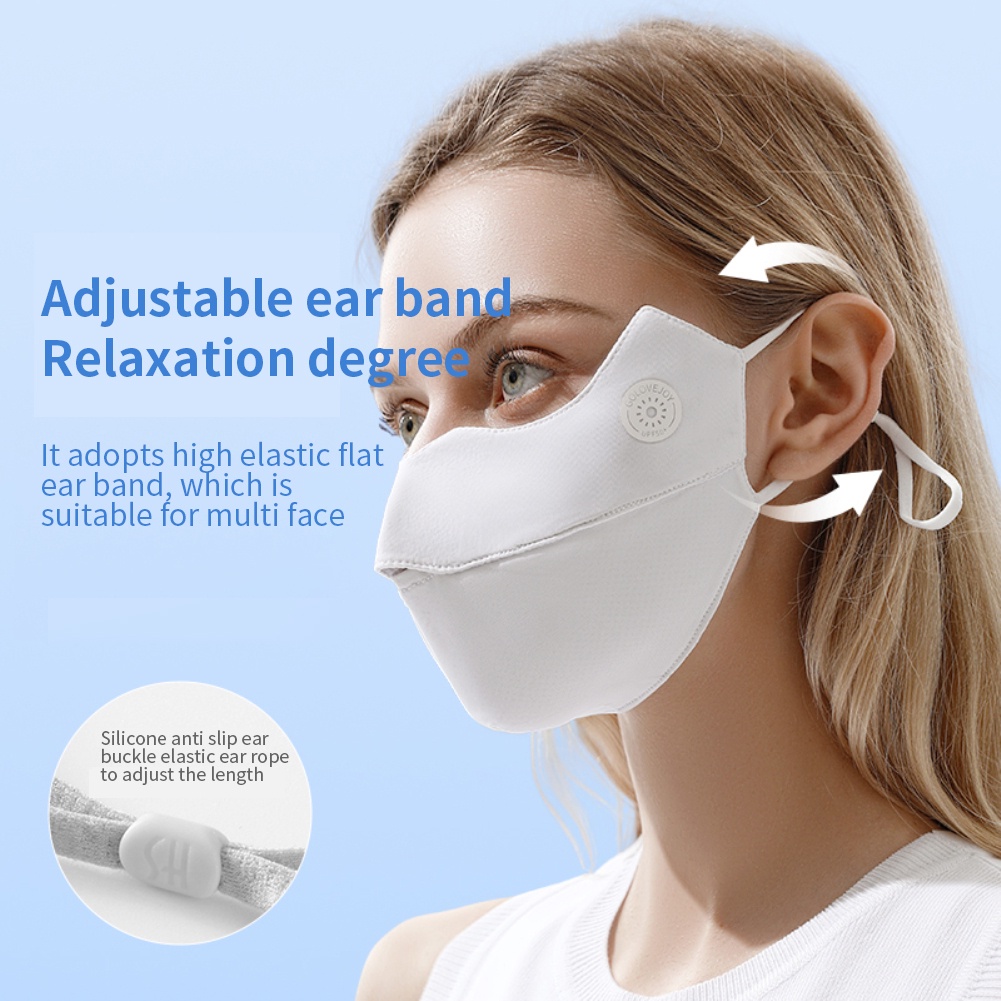 Khẩu Trang Chống Nắng UPF50 + Chống Tia Cực Tím Chống Bụi Thoáng Khí Có Thể Điều Chỉnh Dành Cho Nữ