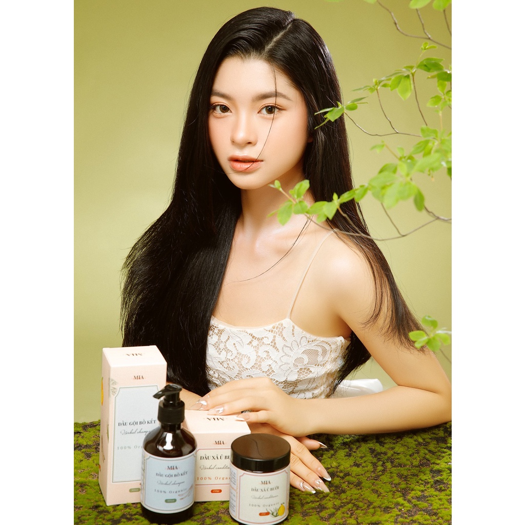 Combo Dầu Gội Bồ Kết & Dầu Xả Ủ Bưởi ngừa gàu ngăn rụng tóc, 100% Organic thuần chai lành tính cho tóc và da đầu