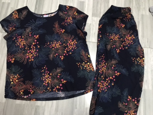 hàng đẹp quảng châu Bộ quần áo lanh nữ trung niên trung tuổi tặng mẹ ẢNH THẬT