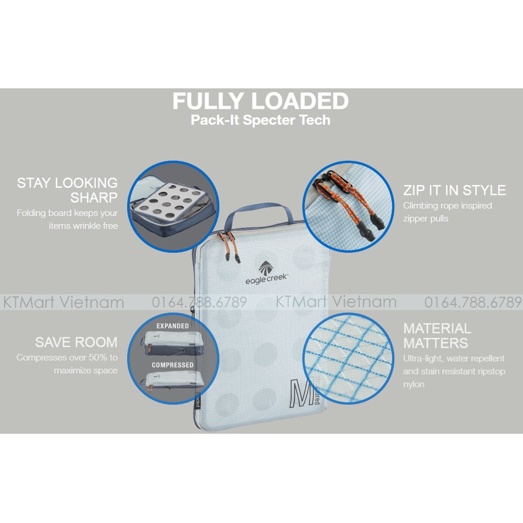 Set 2 Túi đựng đồ Du lịch Eagle Creek Pack-It Specter Tech™ Compression Cube Set S/M