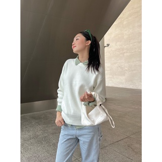 Áo len dệt kim trơn cổ tròn tay dài 3 màu LENCLOTHING 8239