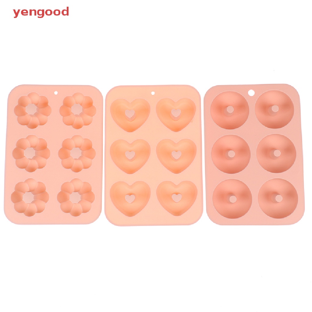 Khuôn Silicone 6 Ngăn Làm Bánh Donut Tráng Miệng DIY