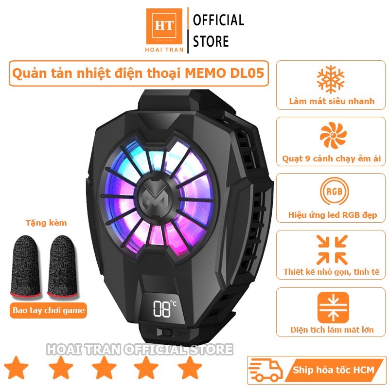 Quạt tản nhiệt điện thoại sò lạnh Memo DL05 / DL06 / DL07 / FL01/ FL05 / FL06 / FL07 chơi game mobile PUBG FF Liên Quân