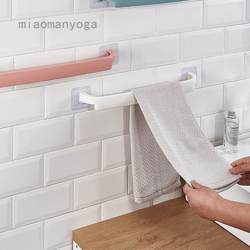 Giá treo khăn tắm không mối nối không cần đục lỗ đa năng đơn giản dùng trong phòng tắm