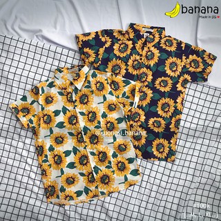 [Banana]- Áo sơ mi hoa hướng dương 01 (M, L, XL)
