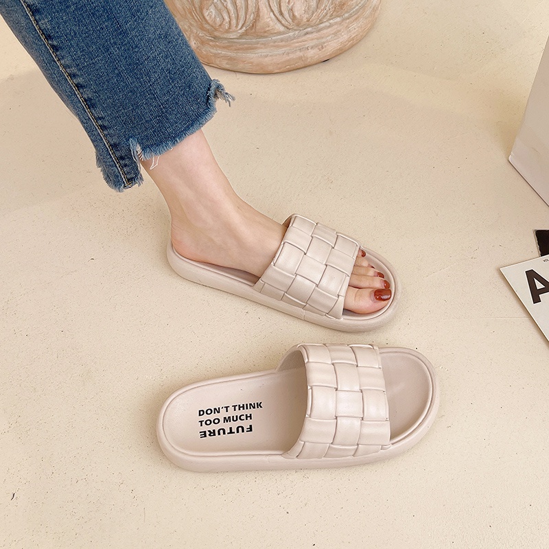 IELGY Dép đi trong nhà tắm  dạng dệt đáy dày thoải mái cho nữ