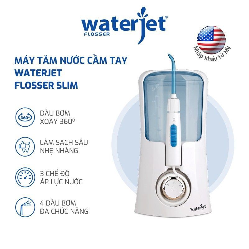 WaterJet Slim - Máy tăm nước gia đình - (Chính hãng Mỹ) - Bảo hành 1 năm.