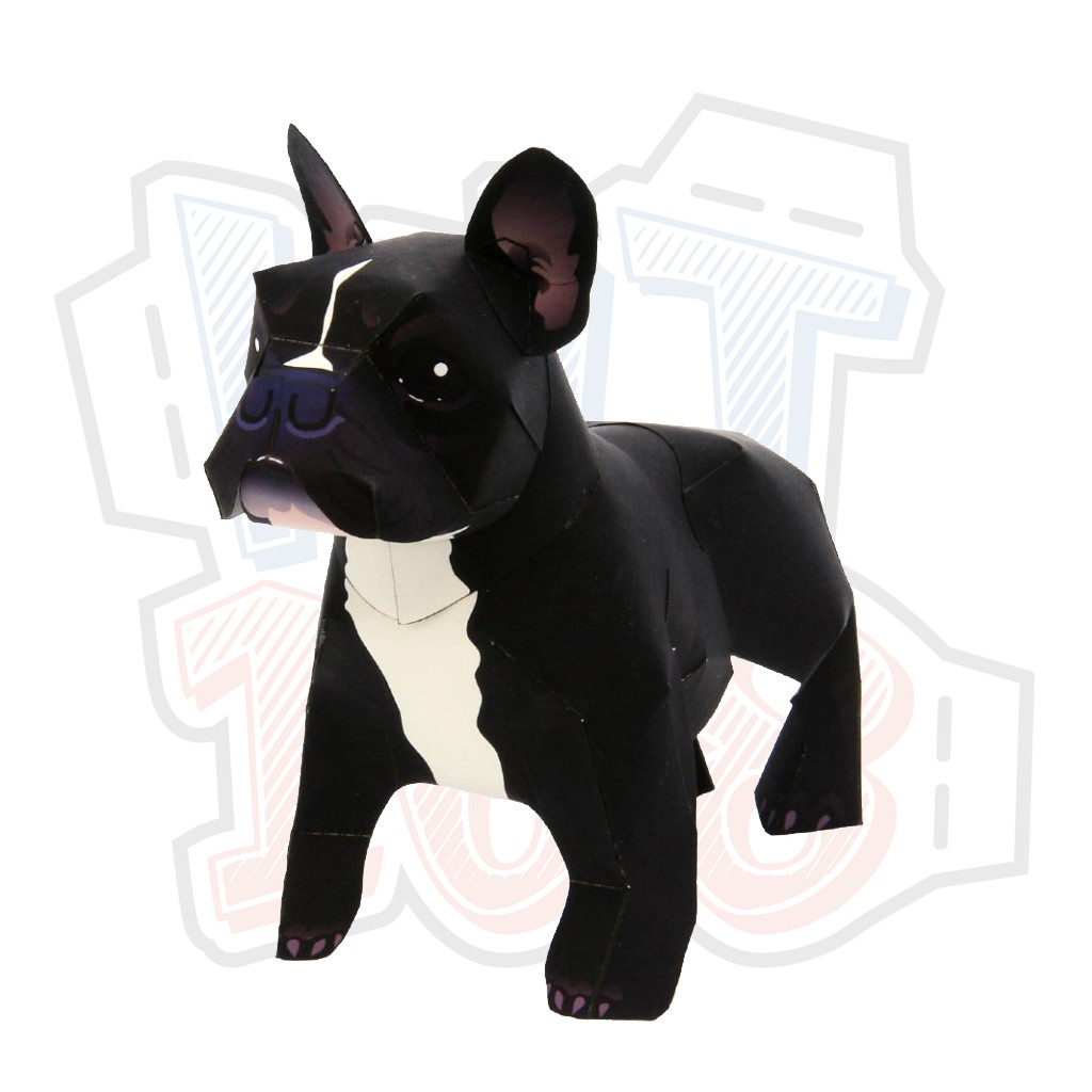 Mô hình giấy động vật Chó French Bulldog