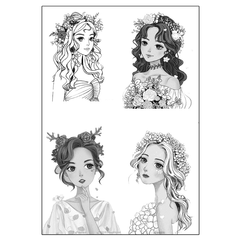 Bộ Con Dấu Silicone Trong Suốt Hình Cô Gái Trang Trí Album Ảnh