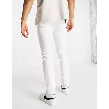 Quần jean nam trắng trơn chất bò co giãn cao cấp ống đứng dáng ôm skinny đẹp chuẩn Hàn Quốc | BigBuy360 - bigbuy360.vn