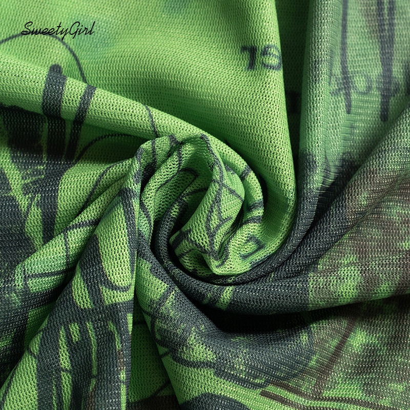 Áo Croptop Tay Dài Cổ Tròn In Họa Tiết Hoạt Hình Dành Cho Nữ