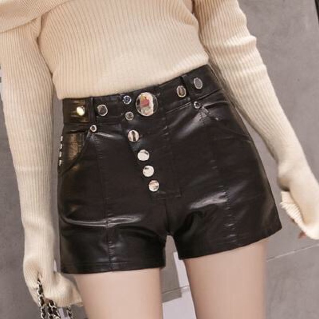 Hàng nhập Quần short da nữ thời trang kiểu dáng phong cách NP828