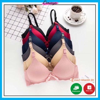 Áo lót nữ đúc su đính nơ, áo ngực không gọng, áo lót dễ thương OMAYA - AL01.