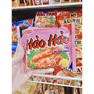 MÌ TÔM HẢO HẢO GÓI 73G CÁC VỊ Gà vàng, Chua cay, Sườn heo tỏi phi, Mì xào chua ngọt, Mì xào tôm hành, Hành tím