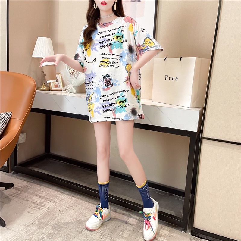 Áo thun nữ form rộng thời trang Hàn Quốc hè 2021