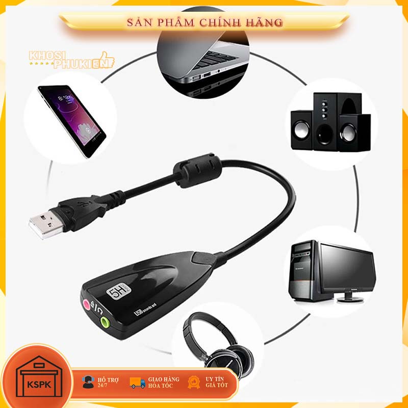 Cáp Nối USB Ra Sound Cho Máy Tính Kết nối cổng tròn 3.5 thành cổng USb tiện dụng