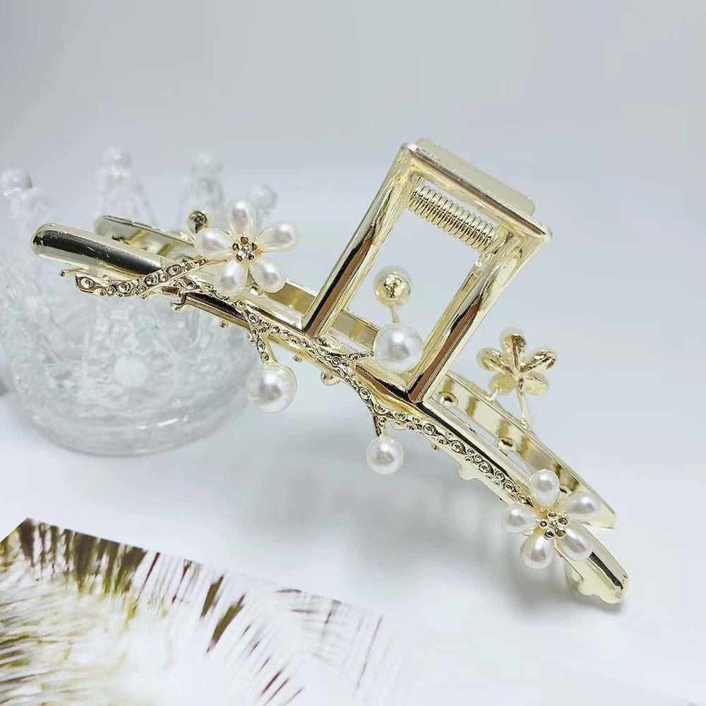 Kẹp Tóc Kim Loại Hình Hoa / Cá Mập Đơn Giản Dễ Phối Đồ Cho Nữ