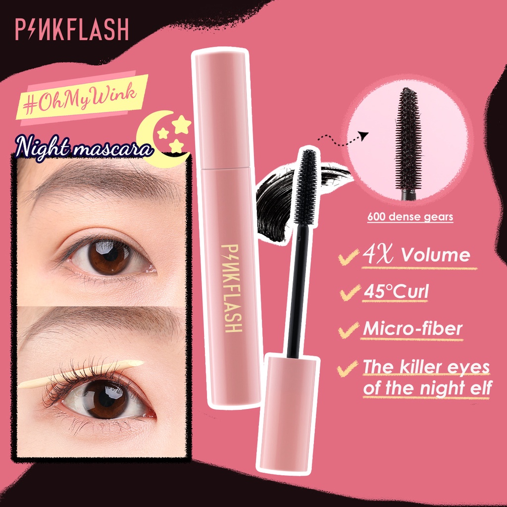 Mascara PINKFLASH Với 2 Loại Tùy Chọn Kháng Nước Giúp Chuốt Mi Cong Và Dài
