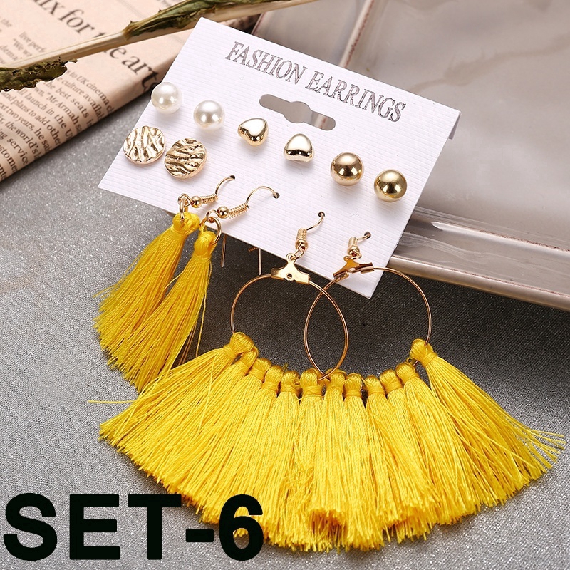 Set bông tai tua rua phong cách Bohemian xinh xắn cho nữ