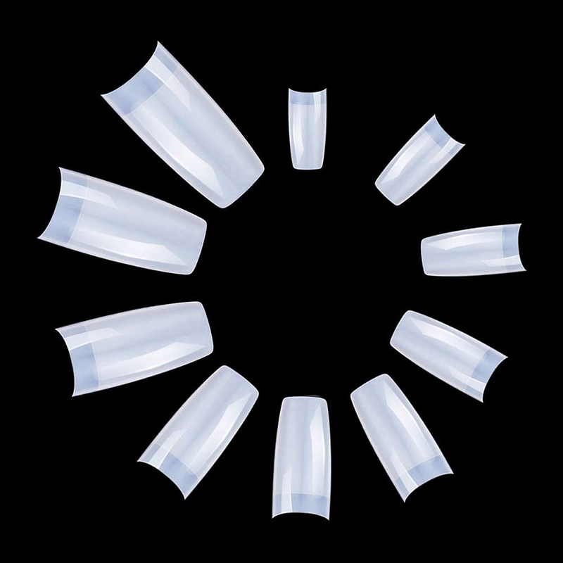 [Hàng mới về] Hộp 500 Móng Tay Giả Màu Trong Suốt Kèm Hộp Đựng Tiện Lợi