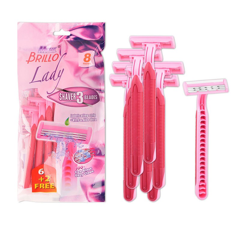 Bộ 8 dao cạo lông mặt / vùng da dưới cánh tay / vùng bikini / da tay / da chân tiện lợi cho phụ nữ