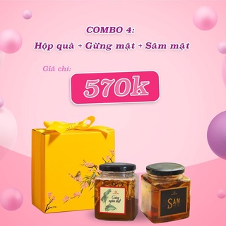 Combo quà tặng sâm ngâm mật + gừng ngâm mật + hộp quà - đại cát quang yến