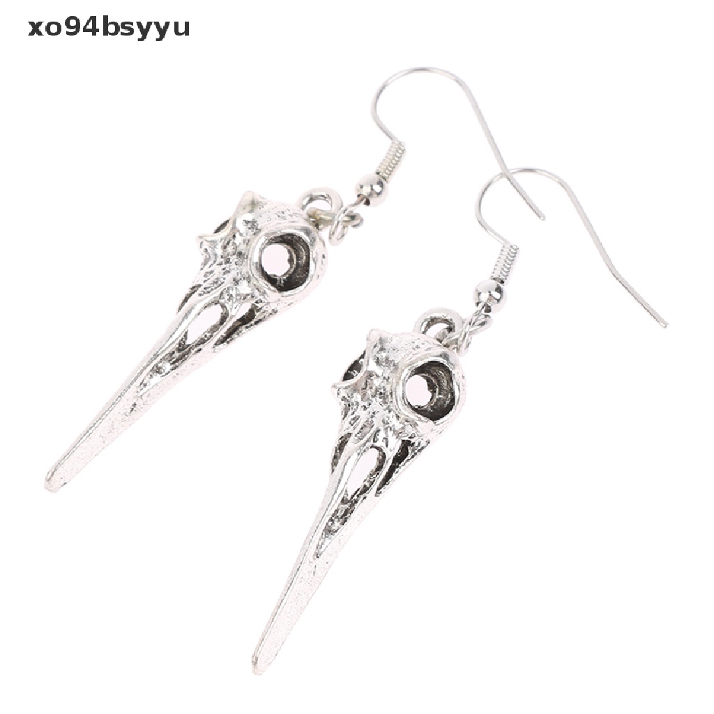 [xo94bsyyu] Bông Tai Hình Đầu Lâu Chim Phong Cách Gothic Làm Quà Tặng Phong Cách Punk